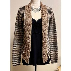 BKE Sweater Cardigan Knit Wool Blend Open Front SZ M